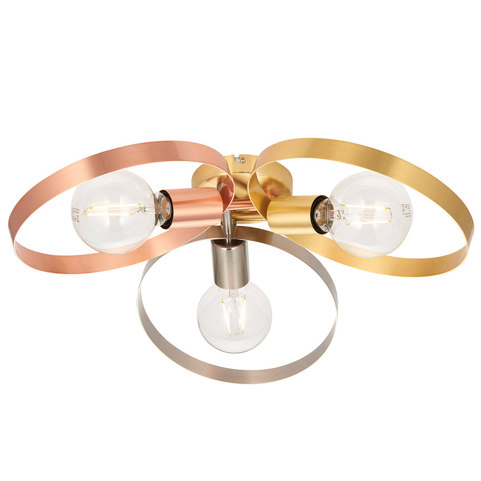 Ring 3lt Semi Flush Light